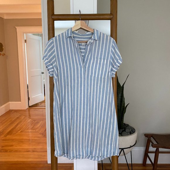 J. Crew Dresses & Skirts - Blue and white linen striped dress